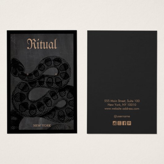 Halloween Theme Snake Earring Display Card (Vorne & Hinten)