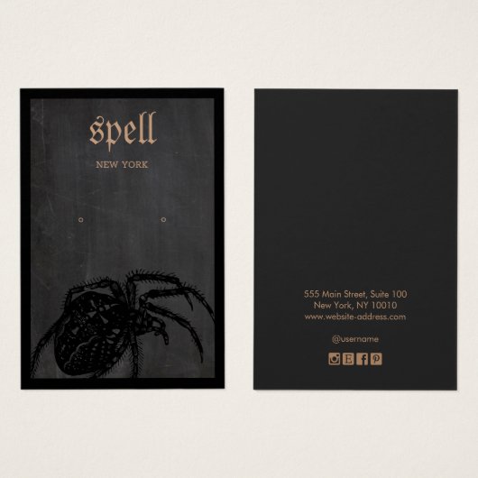 Halloween Theme Spider Earring Display Card (Vorne & Hinten)