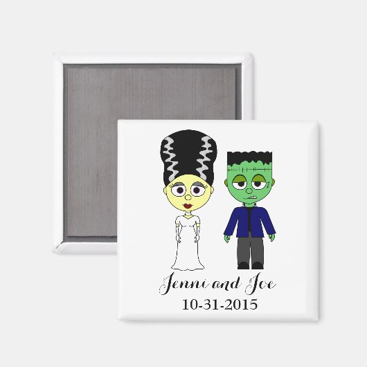 Halloween Theme Wedding Magnet (Vorderseite/Rückseite)