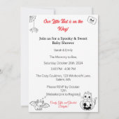 Halloween Themed Baby Shower Invite Dankeskarte (Rückseite)