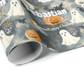 Halloween Themed Custom mit Pumpkins und Geistern Geschenkpapier (Rolleneckpunkt)