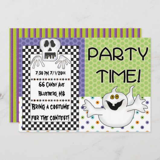 Halloween Themed Einladung (Vorne/Hinten)