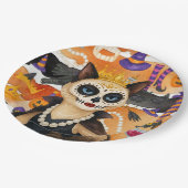 Halloween themed for Cat Lovers Party Pappteller (Schrägansicht)