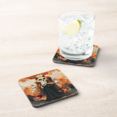 Halloween themed for Cat Lovers with candies Getränkeuntersetzer (Rechte Seite)
