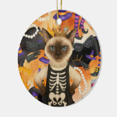 Halloween themed for Siamese Cat Lovers  Keramik Ornament (Links)