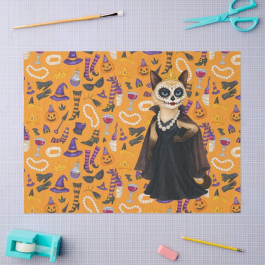 Halloween themed for Siamese Cat lovers Seidenpapier (Basteln)