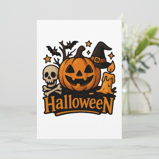 halloween themed invitations einladung (Stehend Vorderseite)