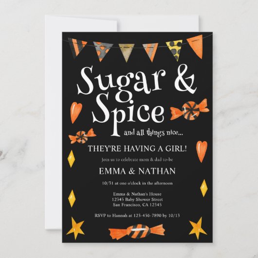 Halloween Themed Kinderdusche Einladung (Vorderseite)