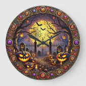 Halloween Themed Spuk Harvest Große Wanduhr (Vorderseite)