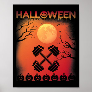 Halloween Themed Vintag Style Gym Halloween Holid Poster
