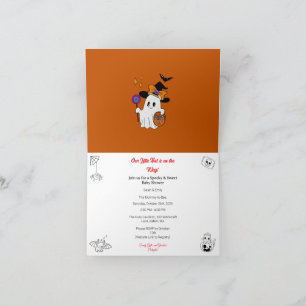Halloween-Themen-Einladung zur Babyparty Dankeskarte