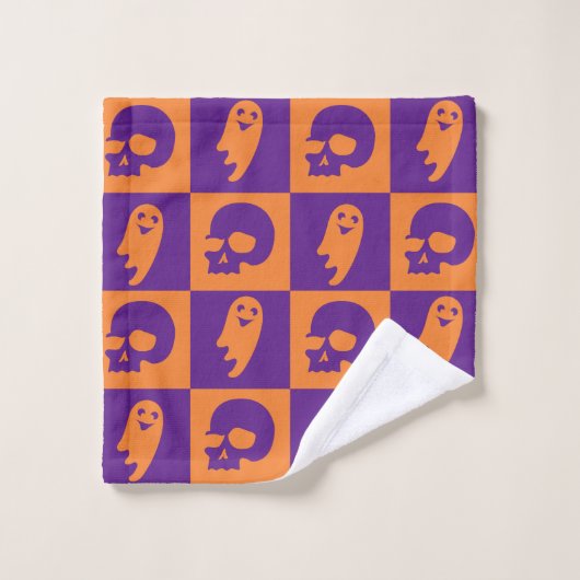 Halloween-Themen-Handtuch-Set. Badhandtuch Set (Waschlappen)