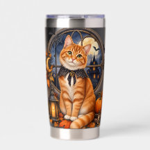 HALLOWEEN-THEMEN-KATZE MIT ORANGER TABBY-FÄRBUNG