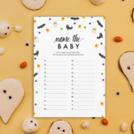 Halloween-Themenname: Baby-Duschspiel Programm