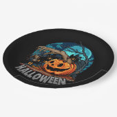 Halloween Themenpapierplatte Pappteller (Schrägansicht)