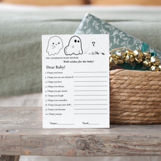 Halloween Themes wünscht sich das Baby-Duschspiel Einladung