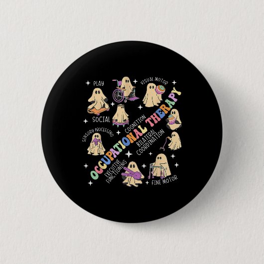 Halloween-Therapeut Spooky Ot Button (Vorderseite)