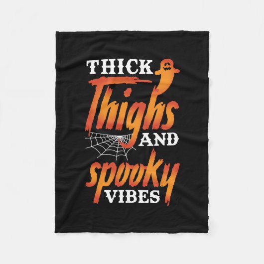 Halloween Thick Thighs And Spooky Vibes Fleecedecke (Vorderseite)