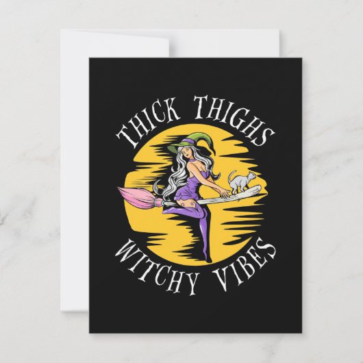Halloween Thick Thighs Witchy Vibes Dankeskarte (Vorderseite)