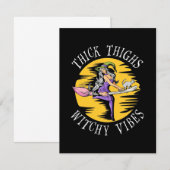 Halloween Thick Thighs Witchy Vibes Dankeskarte (Vorne/Hinten)
