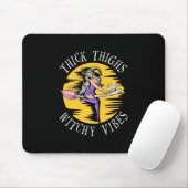Halloween Thick Thighs Witchy Vibes Mousepad (Mit Mouse)