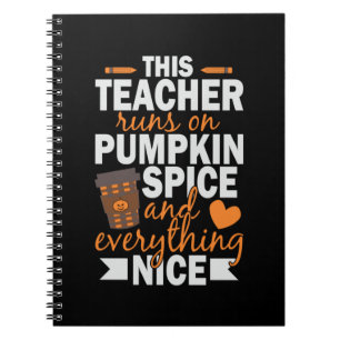 Halloween This Teacher Runs On Pumpkin Spice Notizblock