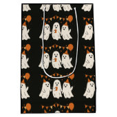 Halloween Three Cute Cheerful Ghosts  Mittlere Geschenktüte (Rückseite)