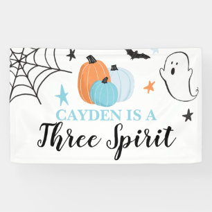 Halloween Three Spirit blaue Kürbisse 3. Geburtsta Banner