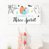 Halloween Three Spirit Blue Kürbis 3. Geburtstag Banner (Insitu)
