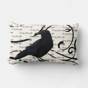 Halloween Throw Pillow-Raven Lendenkissen
