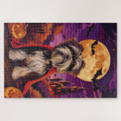 Halloween Tibetan Terrier Vampire Pumpkins Beängst Puzzle (Horizontal)