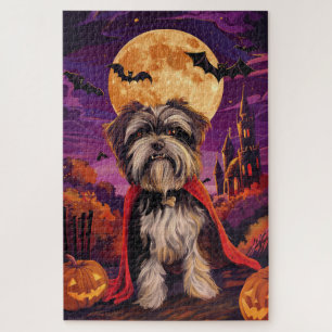 Halloween Tibetan Terrier Vampire Pumpkins Beängst Puzzle