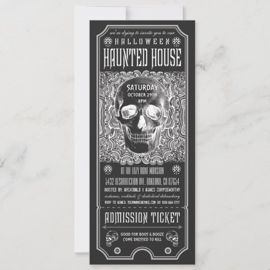 Halloween-Ticket-Einladungen im Spuk Haus v.3 Einladung (Vorderseite)