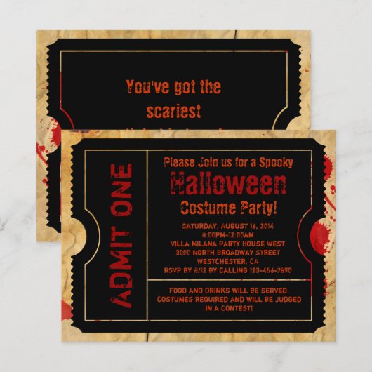 Halloween-Ticket für den Spritzer Papier Einladung (Vorne/Hinten)