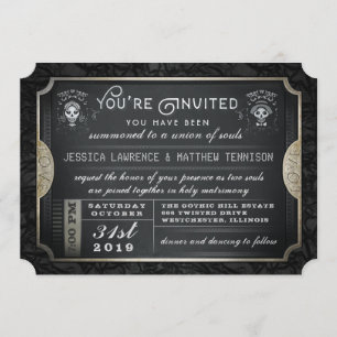 Halloween Ticket Gewerkschaft der Soule Hochzeitsf Einladung