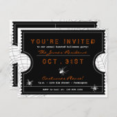 Halloween-Ticket mit Spider-Web-Party Einladung (Vorne/Hinten)