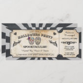 Halloween Ticket Skulls Party Spooky Scroll Event Einladung (Vorne/Hinten)