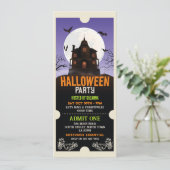 Halloween Ticket Spuk House Party Horror Einladung (Stehend Vorderseite)