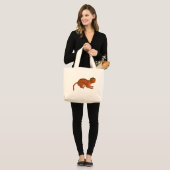 Halloween Tiger Cat Jumbo Stoffbeutel (Vorderseite (Model))