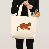 Halloween Tiger Cat Jumbo Stoffbeutel (Vorderseite (Produkt))