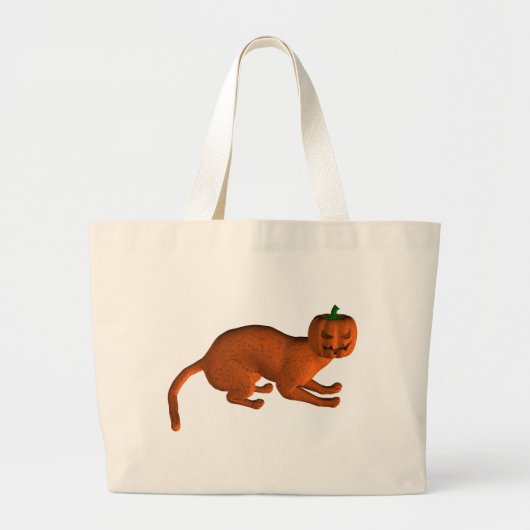 Halloween Tiger Cat Jumbo Stoffbeutel (Vorne)