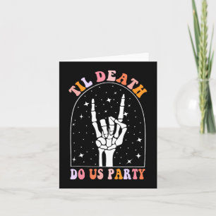 Halloween Til Death Do us Party Retro Bachelorette Karte
