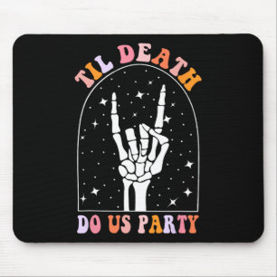 Halloween Til Death Do us Party Retro Bachelorette Mousepad