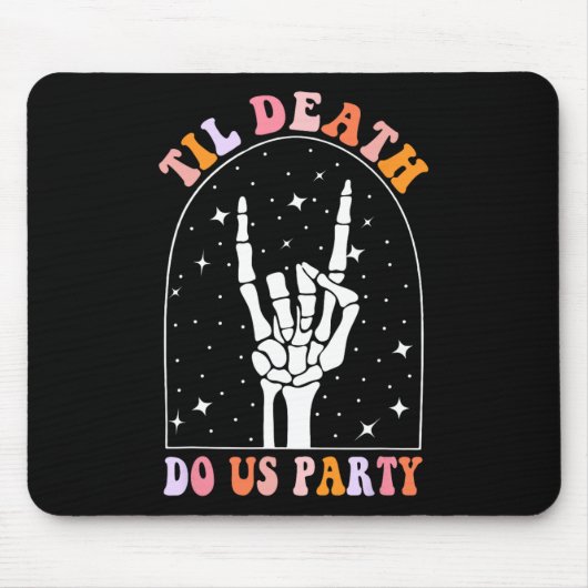 Halloween Til Death Do us Party Retro Bachelorette Mousepad (Vorne)