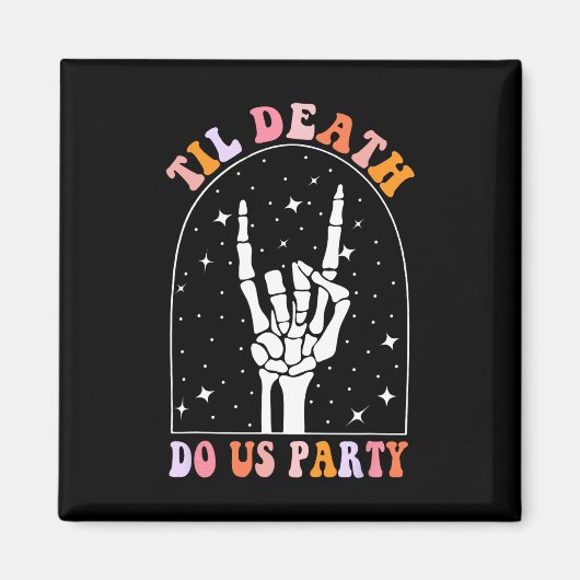 Halloween Til Death Do Us Party Retro Chelorette Magnet (Vorne)