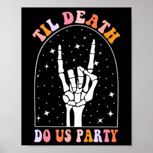 Halloween Til Death Do Us Party Retro Chelorette Poster