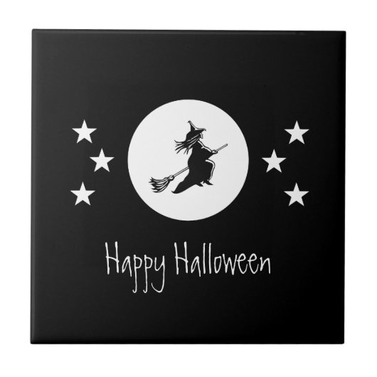 Halloween-Tile, schwarz Fliese (Vorderseite)