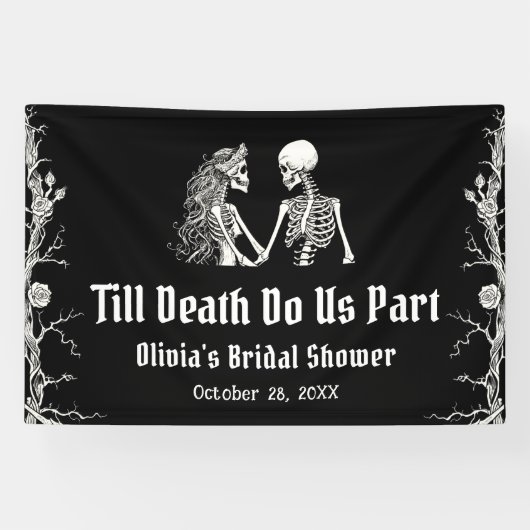 Halloween Till Death Do us Part Brautparty Banner (Horizontal)