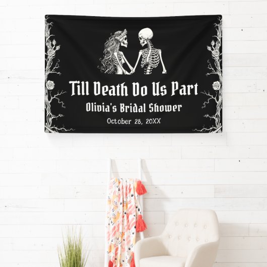 Halloween Till Death Do us Part Brautparty Banner (InSitu)
