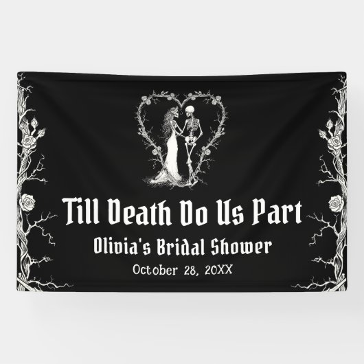 Halloween Till Death Do us Part Brautparty Banner (Horizontal)